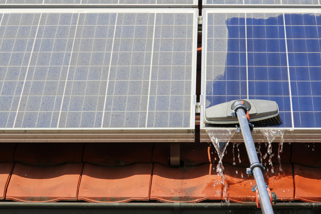 Solar panel cleaning